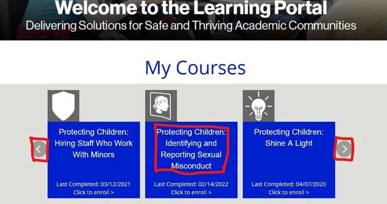 Learning Portal page.